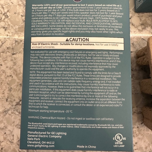 New Set of 2 GE Speaker Bluetooth Light Bulbs 65 watt soft white - Picture 6 of 8